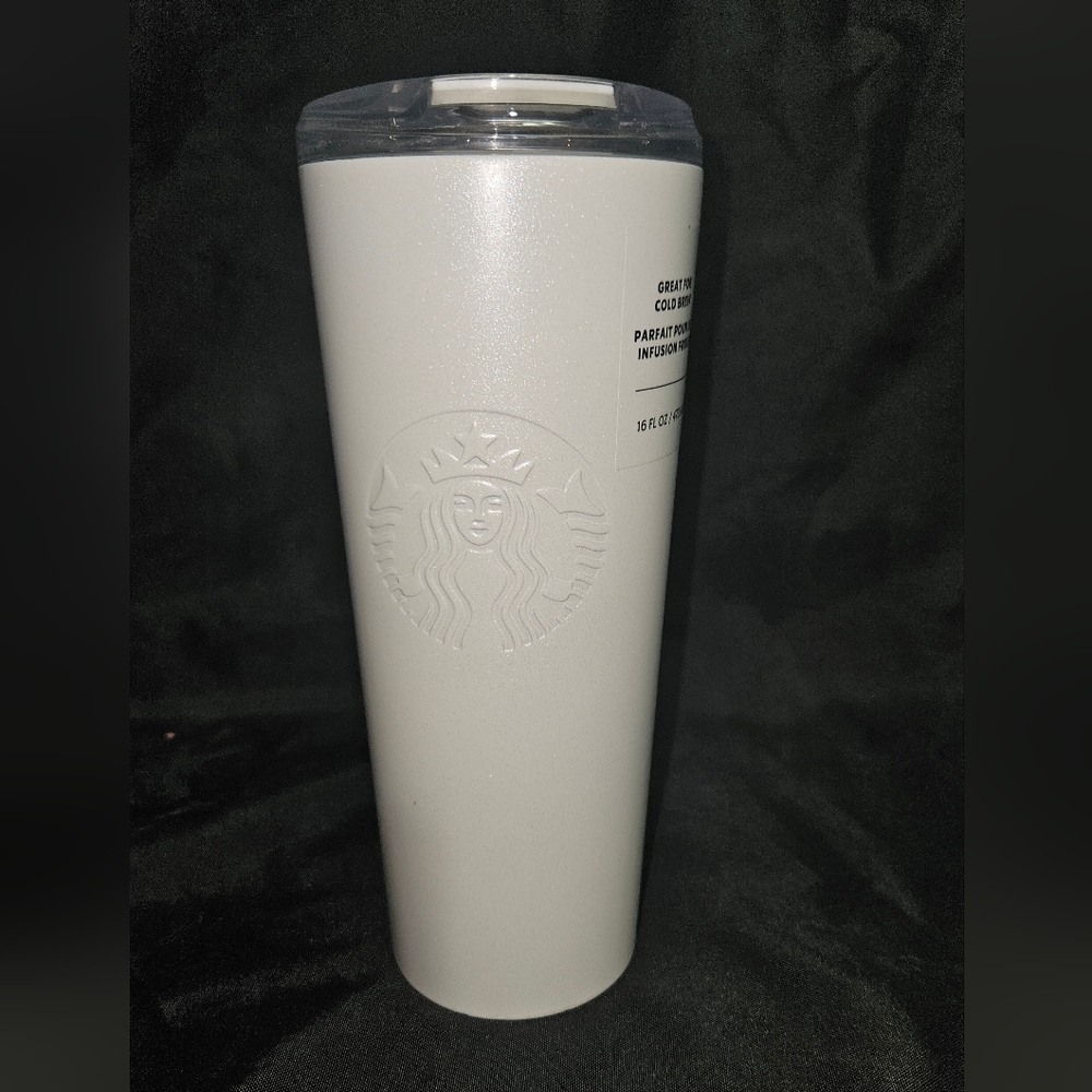 Starbucks White Embossed Siren Tumbler